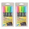 Broad Point Chalk Marker Chisel Tip Set 4H, Fluorescent Colors, 4 Per Pack, 2 Packs